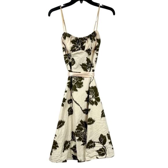 Ruby Rox Cream And Brown Floral Sundress Pink Waist Ribbon 5 - Picture 1 of 13